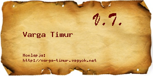 Varga Timur névjegykártya